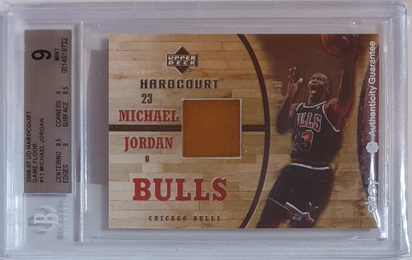 2006 Upper Deck Hardcourt Michael Jordan #11 GAME USED FLOOR - BGS 9 (POP 7)