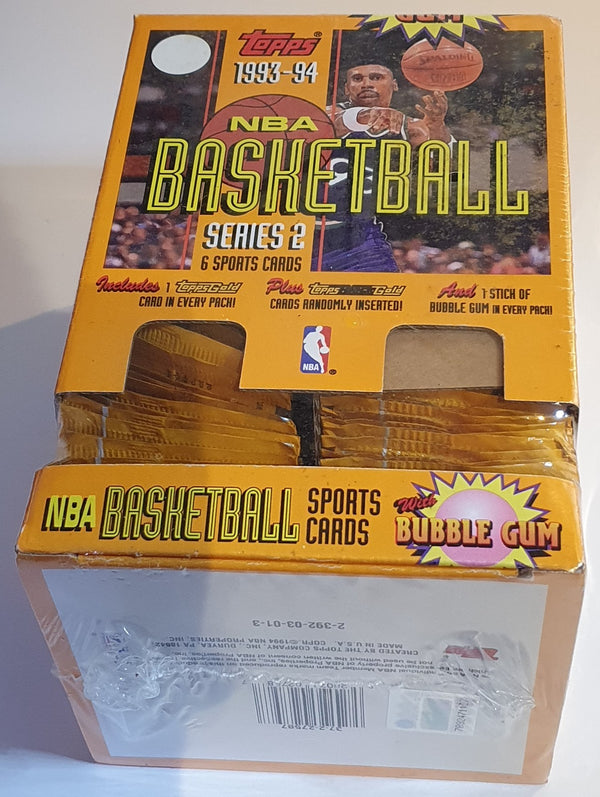 1993 Topps NBA Basketball Series 2 GRAVITY Box (72 Packs) - Factory Sealed