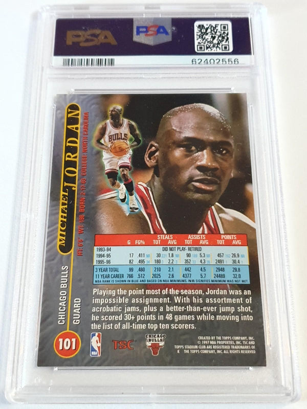 1996 Topps Stadium Club Michael Jordan #101 - PSA 8