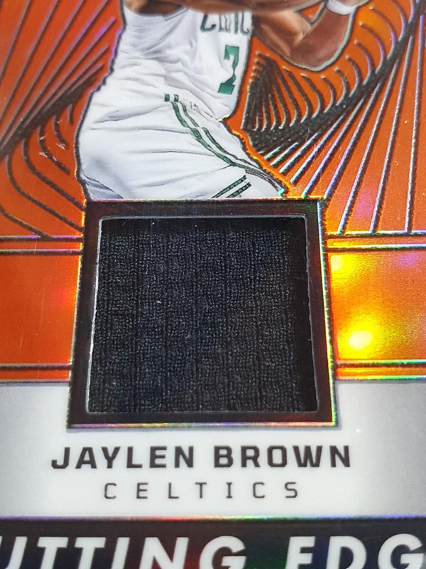 2024 Obsidian Jaylen Brown #PATCH ORANGE FLOOD /99  Game Worn Jersey - Rare
