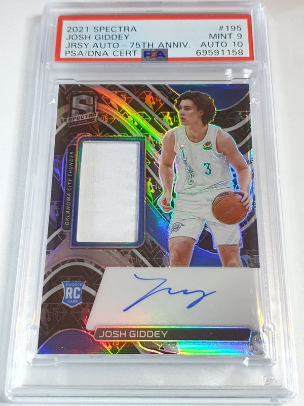2021 Spectra Josh Giddey Rookie Patch Auto 75th ANNIVERSARY /75 - PSA 9 (POP 5)