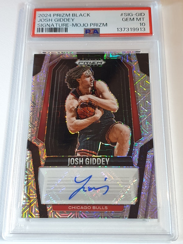 2024 Prizm Black Josh Giddey AUTO MOJO /25 Holo Signature Bulls - PSA 10 (POP 2)