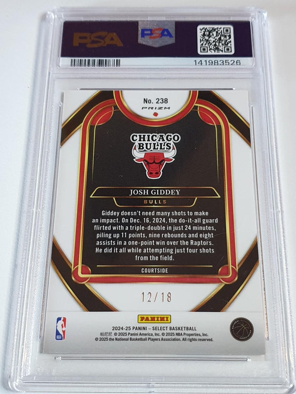 2024 Select Josh Giddey #238 PULSAR NEON ORANGE /18 Holo FOTL - PSA 10 (POP 2)