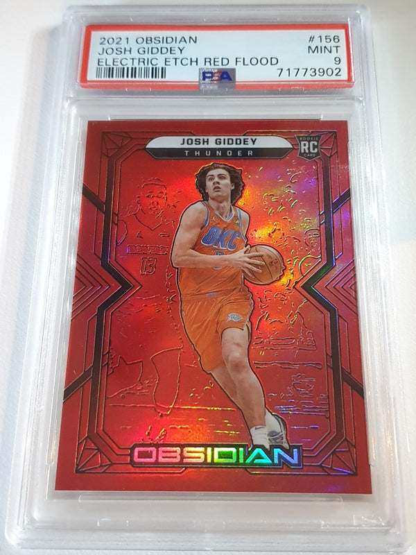 2021 Obsidian Josh Giddey Rookie #156 ELECTRIC ETCH RED FLOOD - PSA 9 (POP 7)