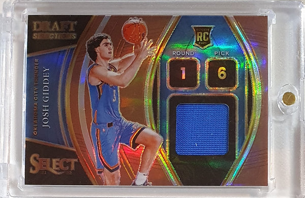 2021 Select Josh Giddey Rookie #PATCH /49 COPPER Draft Selections Jersey - Rare