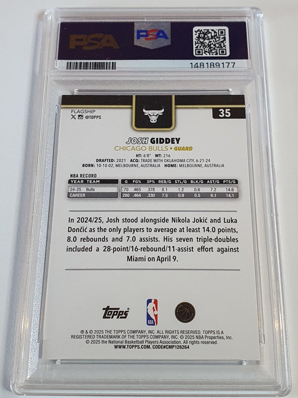 2025 Topps Basketball Josh Giddey #35 BLACKOUT Holo (Bulls) - PSA 9 (POP 1)