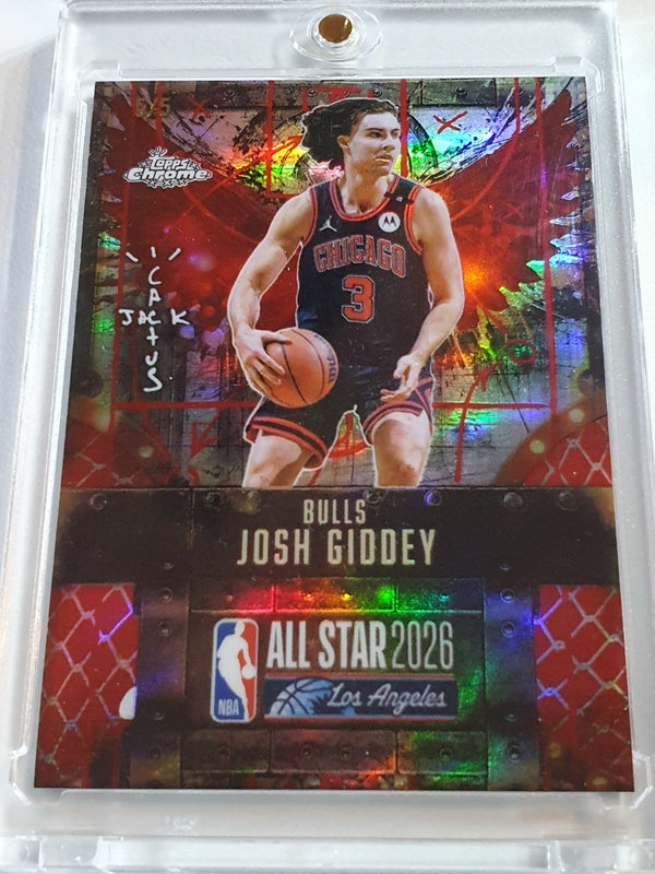 2025 Topps Chrome Cactus Jack x NBA All-Star Josh Giddey #50 RED 5/5 Holo - Rare