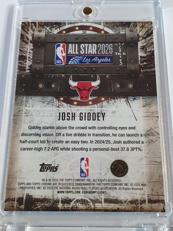 2025 Topps Chrome Cactus Jack x NBA All-Star Josh Giddey #50 RED 5/5 Holo - Rare