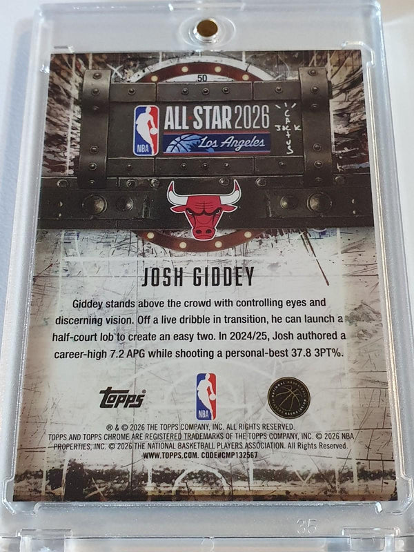 2025 Topps Chrome Cactus Jack x NBA All-Star Josh Giddey #50 LASER /25 Holo