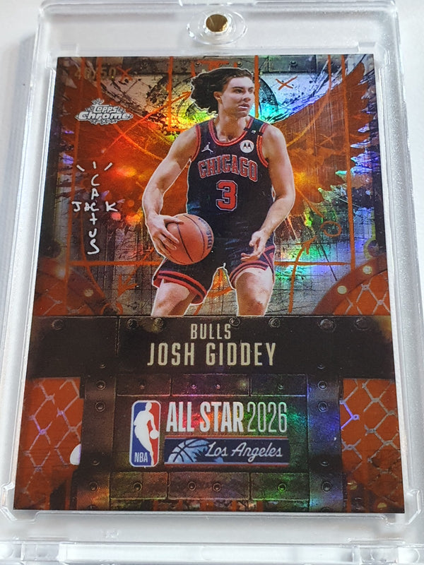 2025 Topps Chrome Cactus Jack x NBA All-Star Josh Giddey #50 ORANGE /50 Holo