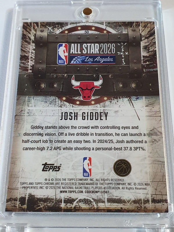 2025 Topps Chrome Cactus Jack x NBA All-Star Josh Giddey #50 ORANGE /50 Holo