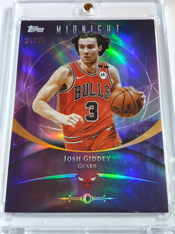 2025 Topps Midnight Josh Giddey #11 MOONRISE 25/25 Holo (Bulls) - Rare