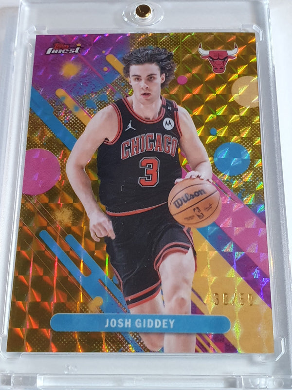 2025 Topps Finest Josh Giddey #34 GOLD GEOMETRIC /50 Refractor (Bulls) - Rare