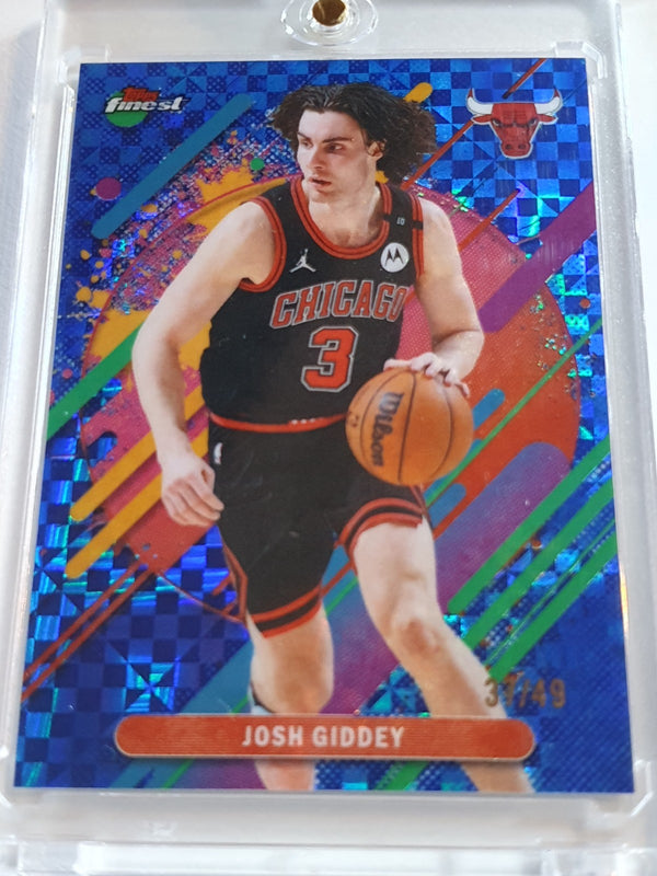 2025 Topps Finest Josh Giddey #234 RARE BLUE X-FRACTOR /49 (Bulls) - Rare