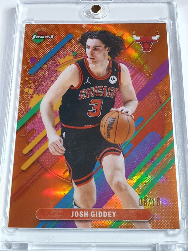 2025 Topps Finest Josh Giddey #234 RARE ORANGE /15 Refractor (Bulls) - Rare