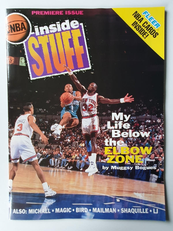 1992 NBA Inside Stuff Premiere Issue w/ Fleer Uncut Sheet - Michael Jordan