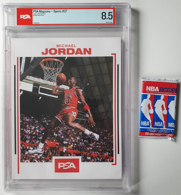 2025 PSA Magazine January Michael Jordan Dunking Cover - PSA 8.5 (POP 2)