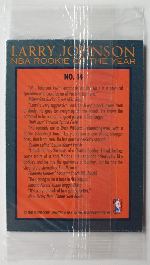 1992 Fleer Larry Johnson NBA Rookie of the Year - Factory Sealed Pack