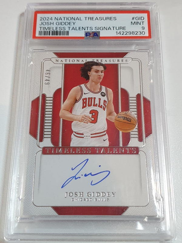 2024 National Treasures Josh Giddey AUTO /49 On Card Autograph - PSA 9 (POP 2)