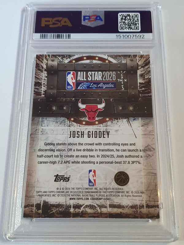 2025 Topps Chrome Cactus Jack Josh Giddey #50 (Bulls) - PSA 10 (POP 7)
