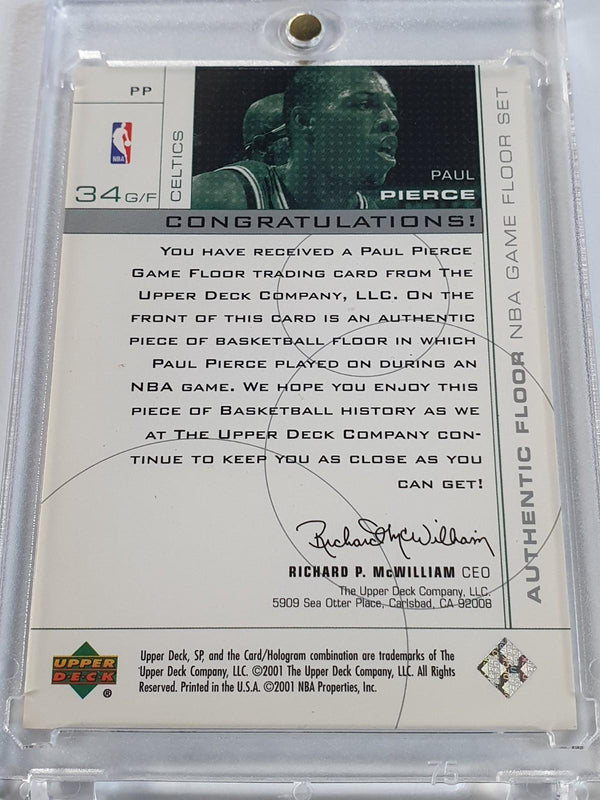 2000 SP Game Floor Edition Paul Pierce #PP Authentic Floor - Ready to Grade
