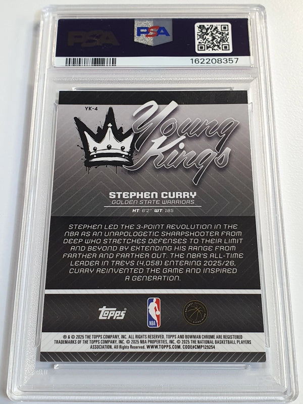 2025 Bowman Stephen Curry #YK-4 Young Kings - PSA 9 (POP 4)