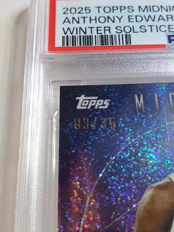 2025 Topps Midnight Anthony Edwards #58 WINTER SOLSTICE /35 Holo - PSA 9 (POP 2)