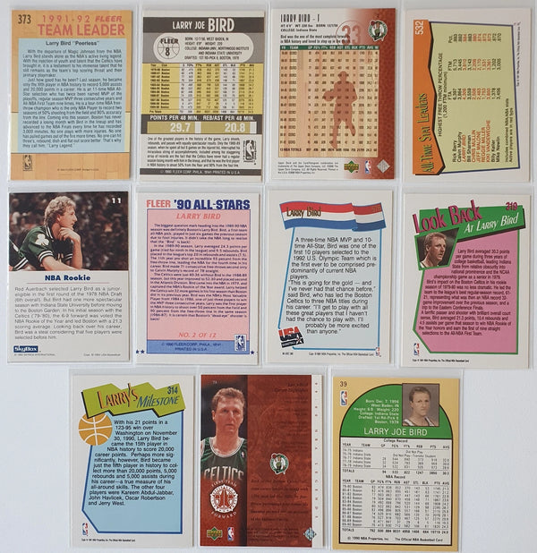 Larry Bird Lot of 11 x Larry Bird Collection Cards - Good Condition