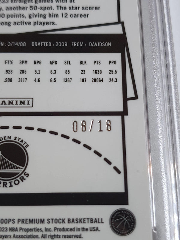 2022 Panini Chronicles Stephen Curry #591 ASIA JADE /18 Holo - PSA 9 (POP 2)