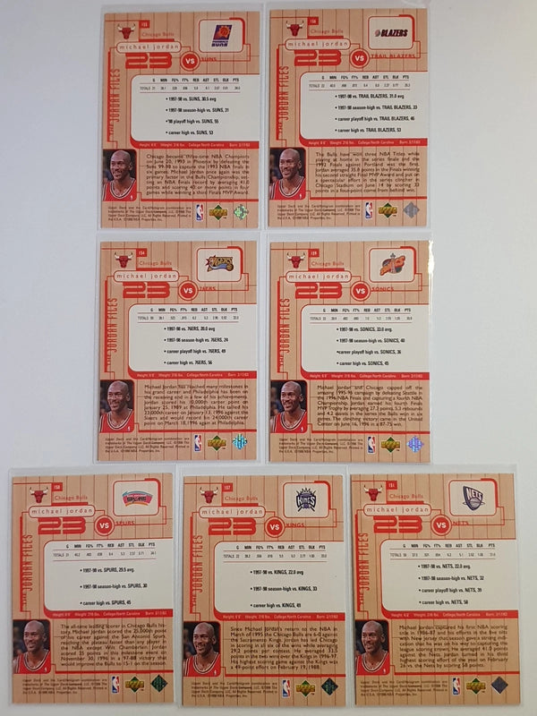 Lot of 7 x 1997-98 Upper Deck Michael Jordan The Jordan Files - Good Condition