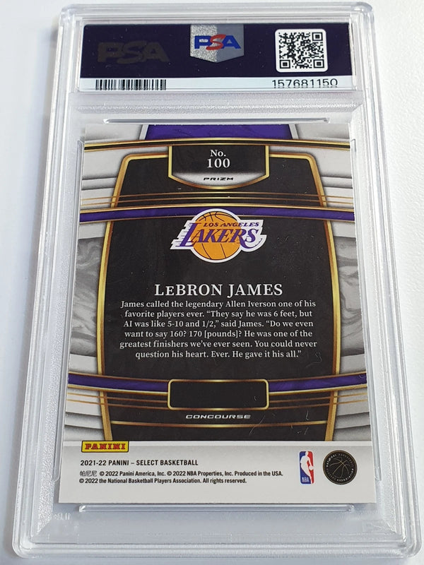 2021 Panini Select Lebron James #100 SILVER Holo Concourse - PSA 9 (Low POP)