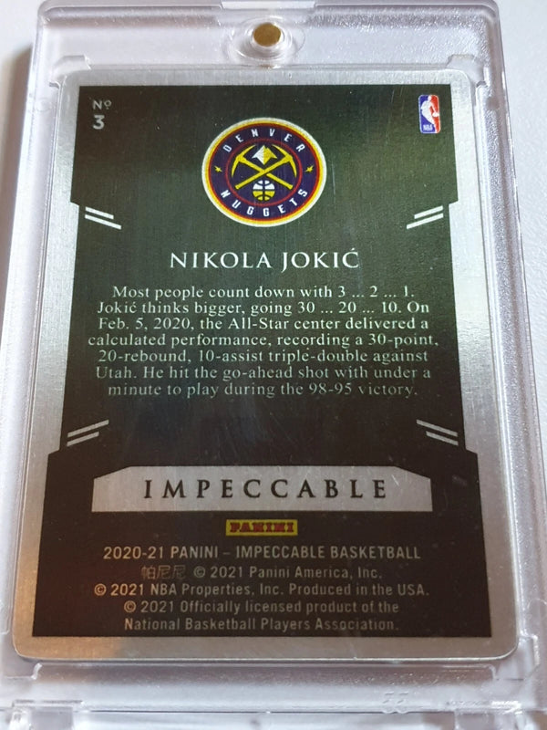 2020 Panini Impeccable Nikola Jokic #3 RED Stainless Stars - Ready to Grade
