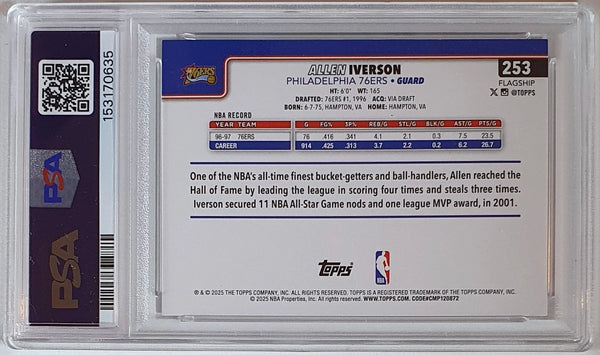 2025 Topps Allen Iverson #253 RAINBOW FOILBOARD - PSA 9 (POP 5)
