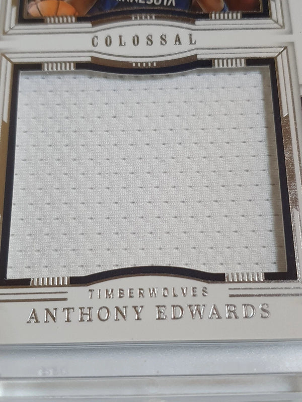 2023 Panini National Treasures Anthony Edwards #PATCH /99 Game Worn Jumbo Jersey