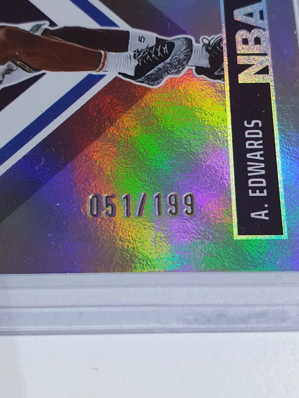 2024 Panini NBA Hoops Anthony Edwards #286 SILVER /199 Holo Tribute - Rare