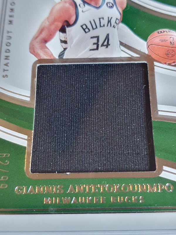 2022 Panini Immaculate Giannis Antetokounmpo #PATCH /99 Game Worn Large Jersey