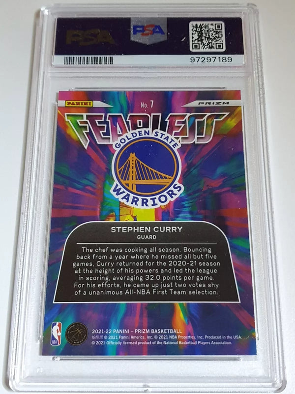 2021 Panini Prizm Stephen Curry #7 FAST BREAK Prizm Fearless - PSA 9 (POP 8)