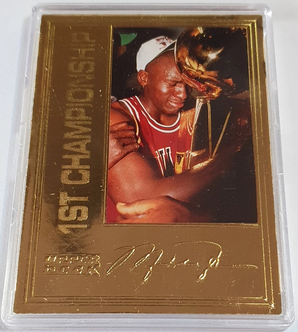 1996 Upper Deck Michael Jordan 22KT GOLD CARD 1st Championship - Ready to Grade