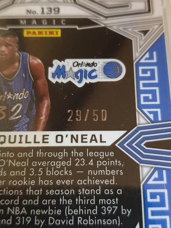 2022 Obsidian Shaquille O'Neal #139 ELECTRIC ETCH ORANGE /50 - PSA 9 (POP 2)