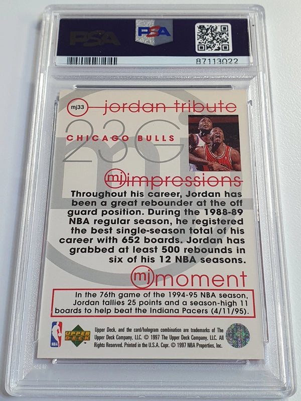 1996 UD Jordan Tribute Michael Jordan #MJ33 MJ Impressions - PSA 8 (POP 24)