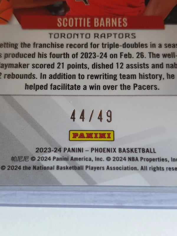 2023 Panini Phoenix Scottie Barnes #230 YELLOW /49 Holo - Ready to Grade
