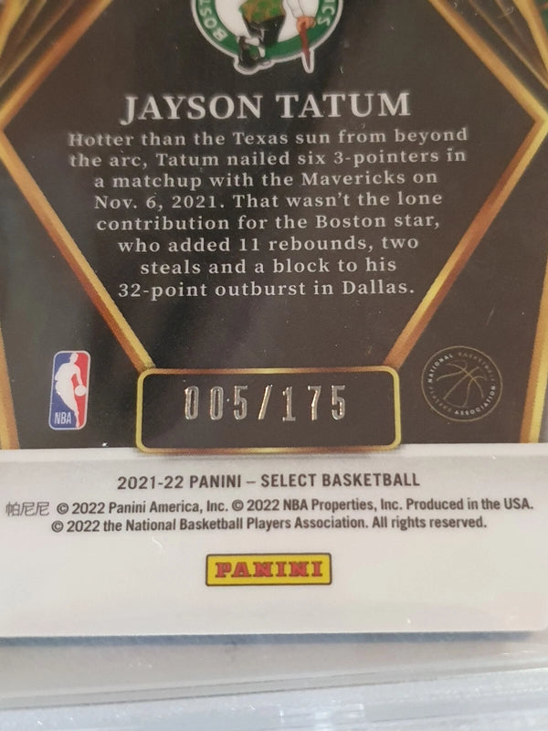 2021 Panini Select Jayson Tatum #172 MAROON /175 Holo Die-Cut - PSA 9 (POP 4)