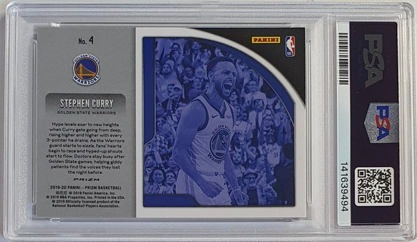 2019 Panini Prizm Stephen Curry #4 SILVER Holo Get Hyped - PSA 9 (Low POP)