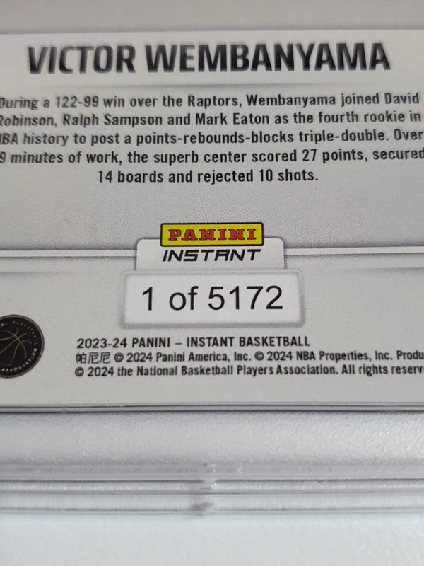 2023 Panini Instant Victor Wembanyama Rookie #331 /5172 RC - PSA 9 (Low POP)