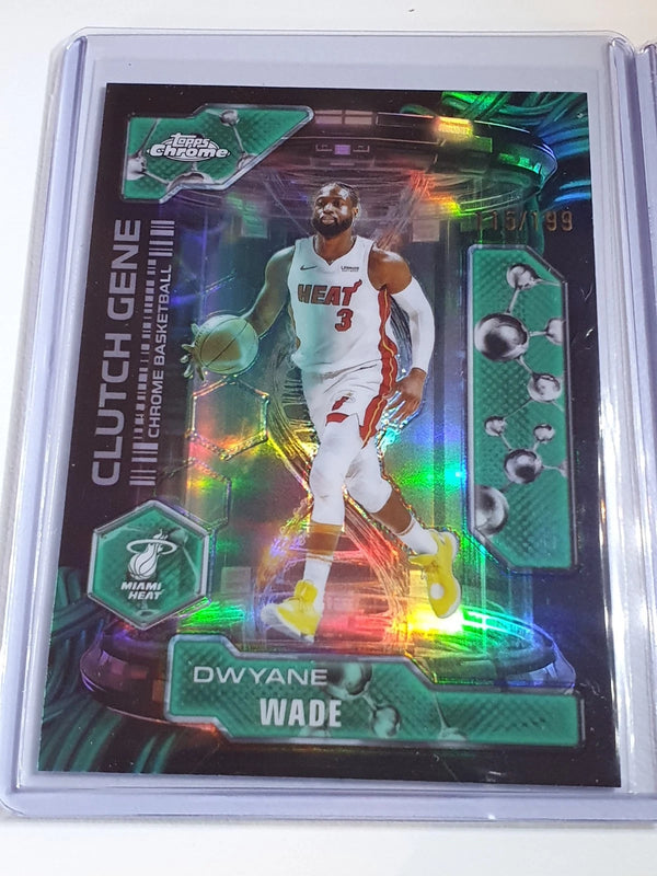 Lot of 2 x 2025 Topps Chrome Dwyane Wade CG21 REFRACTORS Purple /75 & Aqua /199