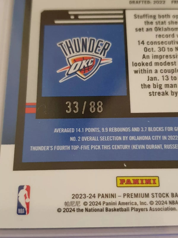 2023 Panini Hoops Premium Stock Chet Holmgren #38 PREMIUM RED /88 Holo - Rare