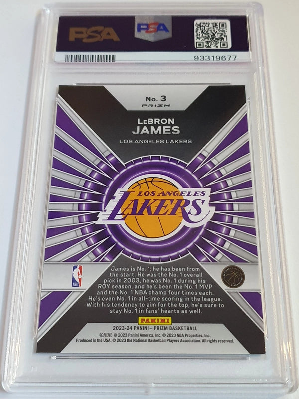 2023 Panini Prizm LeBron James #3 GREEN Holo Dominance - PSA 9 (POP 18)