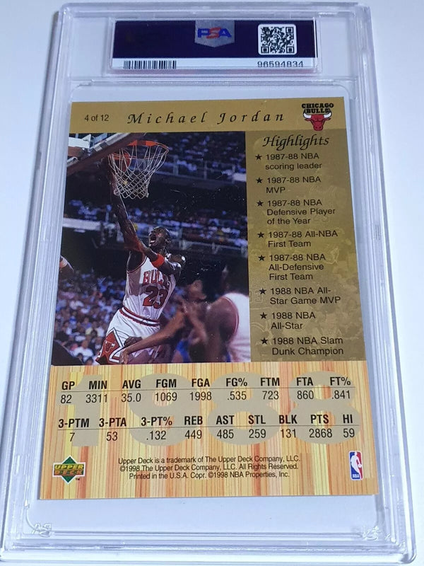 1998 Upper Deck Michael Jordan Gatorade #4 Jumbo GOLD Foil - PSA 9 (Low POP)