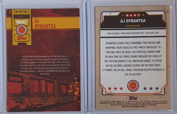 2025 Topps Chrome McDonald's AJ Dybantsa Lot of 2x Rookie #HR-7 #7 RC - Rare