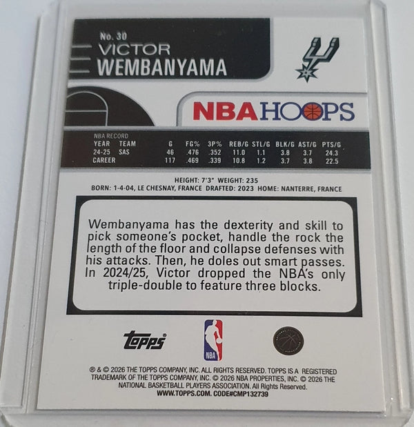2025 Topps NBA Hoops Victor Wembanyama #30 RAINBOW Foil - Ready to Grade